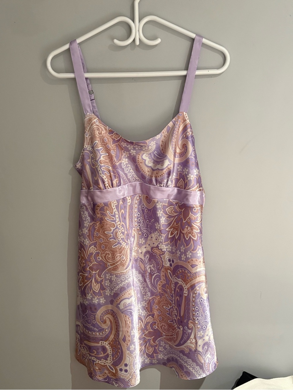 Jones New York Purple and Paisley Slip Dress